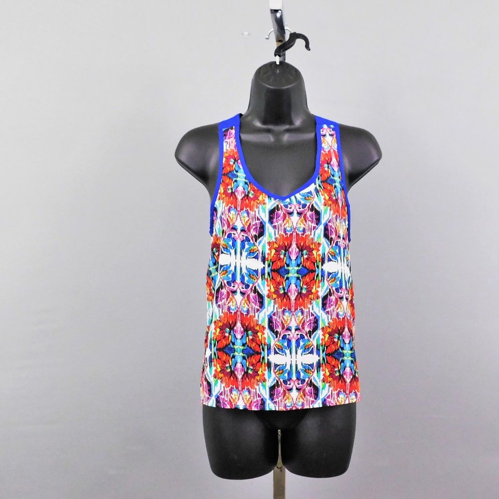 Xhilaration Women Shirt Blue Multi XS - Picture 1 of 5